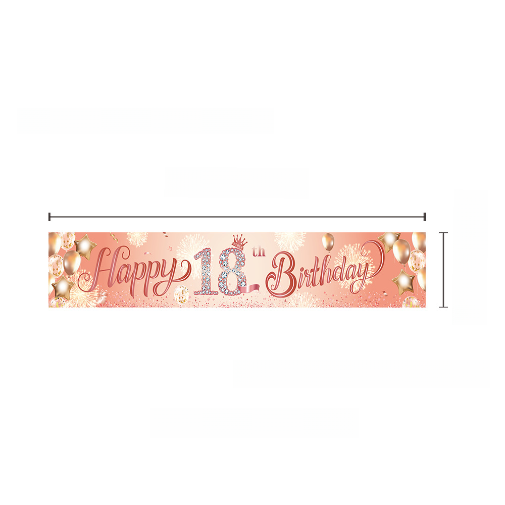 Banner Per Compleanno Happy 20th – Oro Rosa, Lettere 16 Cm, Nastro 3 Metri, In Carta Glitterata