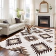 thumbnail image 3 of 5x7 Washable Area Rug, Khaki Brown Non-Slip Large Rectangle Rug for Living Room Bedroom, Aztec Ethnic Southwestern Native Geometric Indoor Floor Mat for Home Decor, 3 of 9