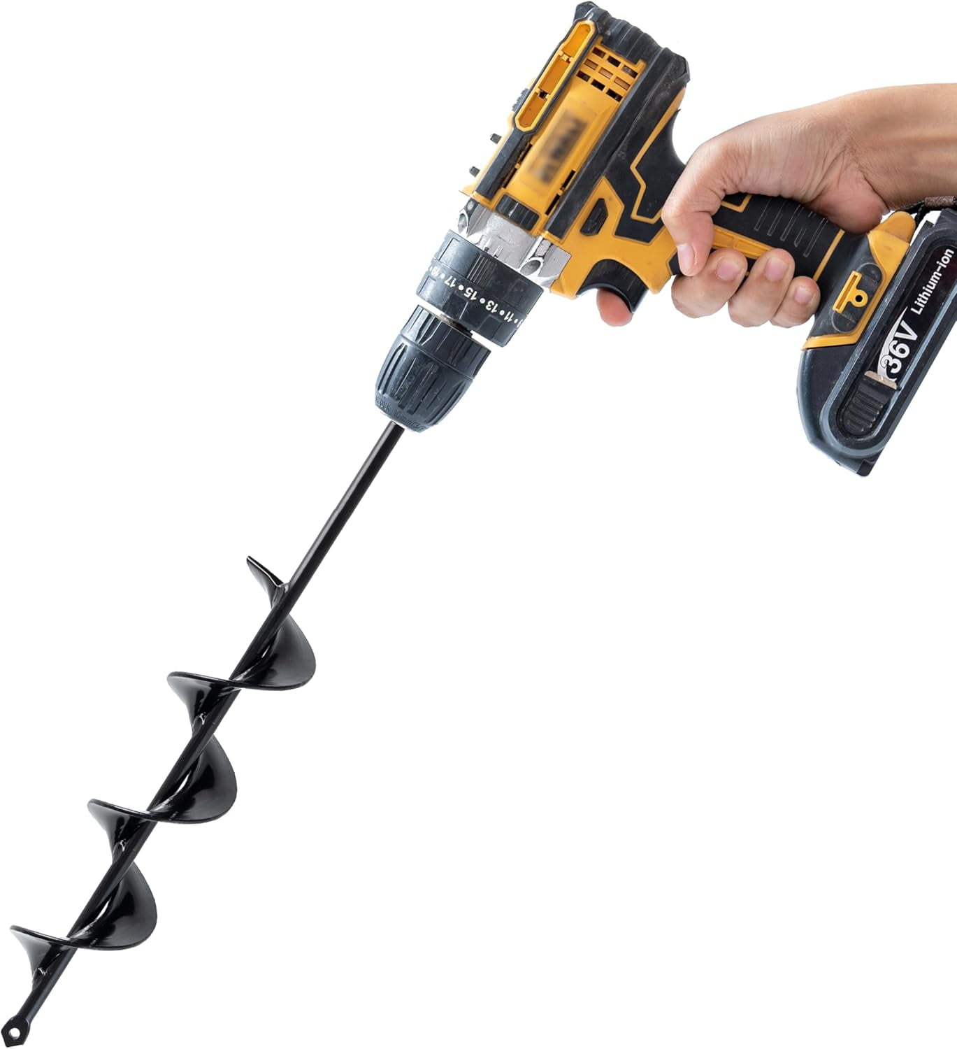 VASGOR Set of 4 (1.6x9", 2x14.5", 2.6x16.5", 3x12") Auger Drill Bit for Planting - Easy planter garden Auger - Bulb & Bedding Plant Augers - Posthole Digger for 3/8” Hex Drive Drill