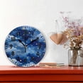thumbnail image 2 of Yayeee 10" Wall Clock Battery Operated Quartz Round Silent Non-Ticking Home Decor, Blue Watercolor Stars Pattern, 2 of 6