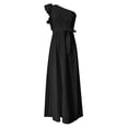 thumbnail image 4 of Wyzesi Robes d'Automne pour Femmes Maxi Midi Robe d'Été pour Femmes à une Épaule à Volants Sans Manches Bohème Fluide Robes Maxi Pyjama de Noël Costume, 4 of 5