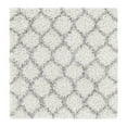 thumbnail image 3 of Unique Loom Trellis Shag Collection Area Rug - Ruby (3' 3" Square Ivory/Gray), 3 of 11