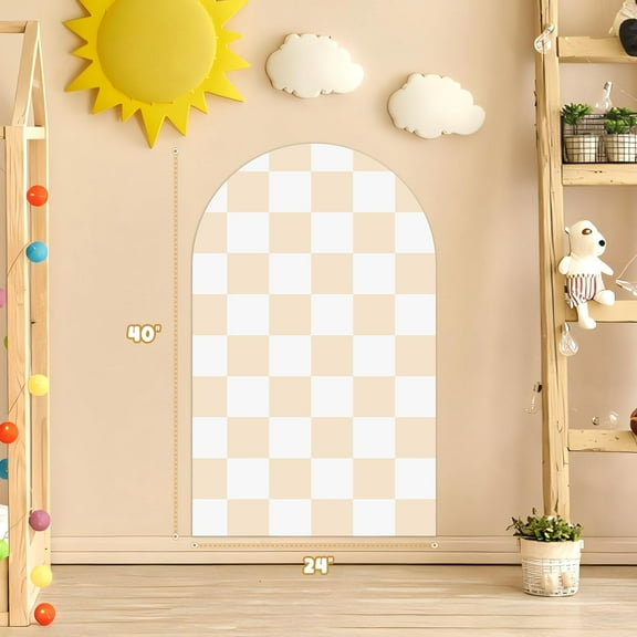 Magnetic Arch Wall Decal 24''x40'' Grid Wall Sticker Peel and Stick Contact Paper Self Adhesive Chalkboard for Wall, Office, Home Organization, Yellow