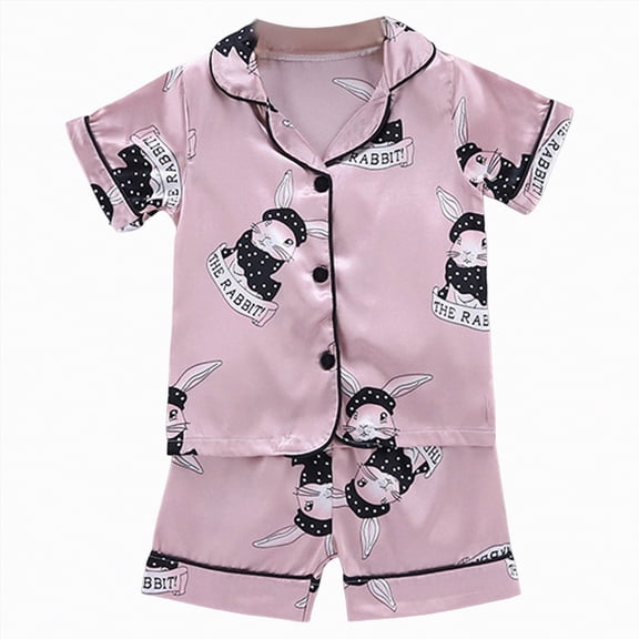 Kogui Boys' Pajama Sets Boys Pajamas Cotton Toddler 2 Piece Short Sleeve Pjs Kids Summer Sleepwear Clothes Set 12 18 Months (Light Pink,12-18 Months)