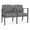 Asteroid Gray, variant on Amherst Steel Reception Waiting 2 Seat Tandem Seating / Charcoal Steel / Black