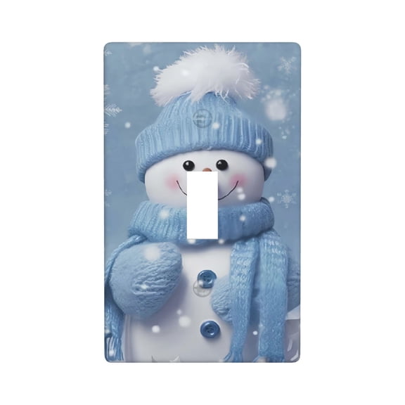 Snow Light Switch Cover Plates Single Toggle Wall Plate Decorative 1-Gang Christmas Decor Lightswitch Cover