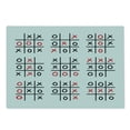 thumbnail image 2 of Xo Cutting Board, Doodle Style Tic Tac Toe Game Set Table with X and O Letters Design, Decorative Tempered Glass Cutting and Serving Board, Large Size, Black White and Red, by Ambesonne, 2 of 5