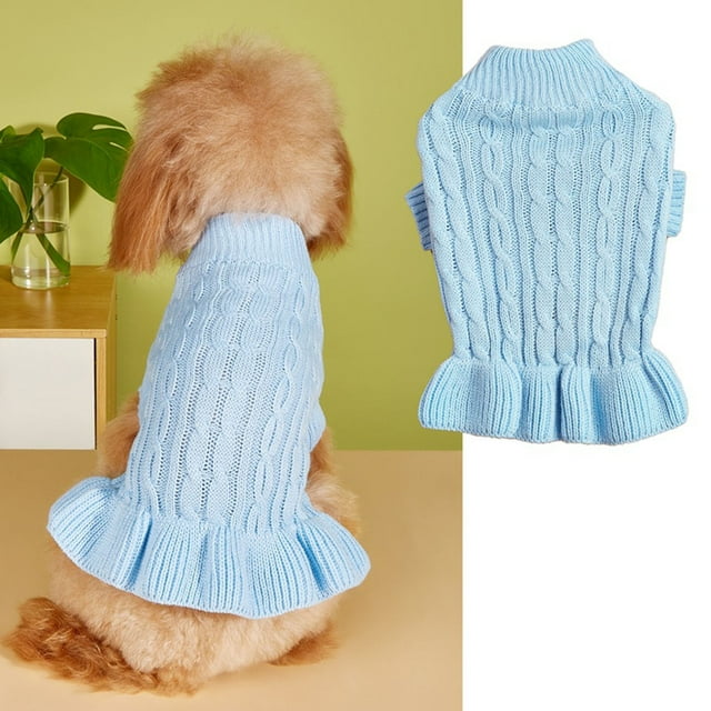 SIfdSeng Chandails pour Chiens pour Chiens Moyens Fille Col Roulé Rouge Chaud Élégant Corde Chandail pour Animal Tricot Extensible Robe Chandail à Volants Vêtements pour Chien Chien de Taille Moyenne Vêtements Chauds pour Chien Garçon Moyen