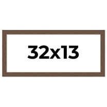 32x13 Frame Brown Farmhouse Solid Wood Picture Frame Width 1.5 Inches | Interior Frame Depth 0.5