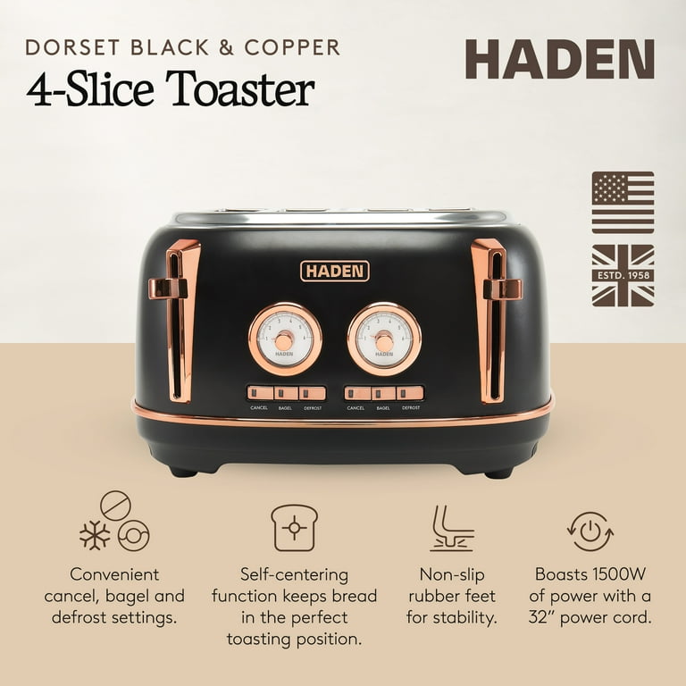 Free Shipping! Haden Dorset 4-Slice Wide Slot Stainless Steel