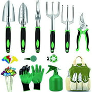Gardening Tool Set - 28 Piece Set, Latest Version, Heavy Garden Tools, Vegetable Gardening Supplies, Hand Tools, Gift Tools for Men and Women