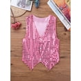 thumbnail image 3 of Alvivi Kids Boys Glittery Sequined Vest Hip-hop Jazz Dance Waistcoat Tops 7-14 Pink 7-8, 3 of 7