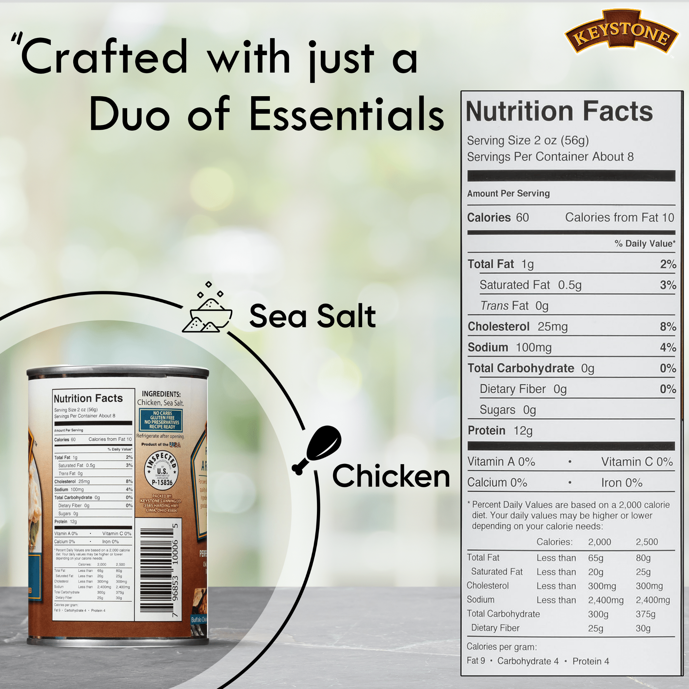 (3 pack) Keystone All Natural Chicken, 14.5 oz Can