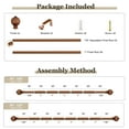 thumbnail image 3 of Yokila Farmhouse Brown Curtain Rods for Windows 36 to 120 Inches Adjustable Length Heavy Duty 1" Diameter Single Window Curtain Rod with Decorative Finials for Bedroom Living Room Outdoor Kitchen, 3 of 12