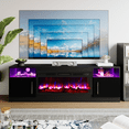 thumbnail image 3 of BOSSIN Fireplace TV Stand with 36 inch Fireplace Up to 80" TVs,LED Light Entertainment Center with Highlight Storage Cabinet for living room, 3 of 7