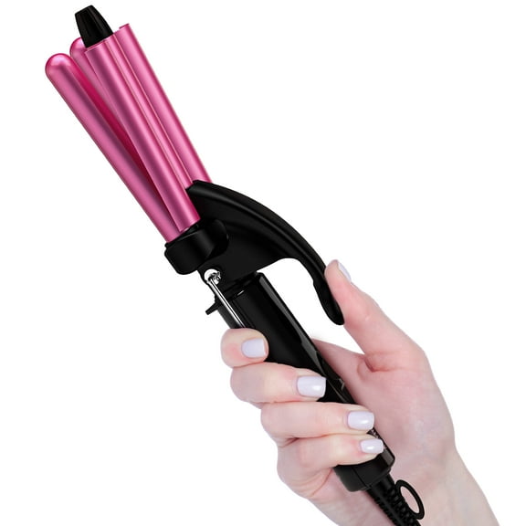FARERY Mini Crimper Hair Iron, 1/2 Inch Mini Waver Curling Iron, Hotpink