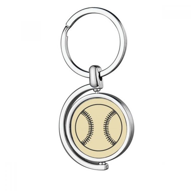 Baseball Sport Line dibujo Patron Rotating keychain Metal Keyring Holder
