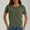 Army Green, variant on Summer Plain Short Shirt Sleeved Womens Casual T-Shirt Top New Round Neck T Shirt Navy Size 2XL