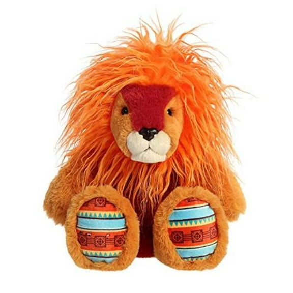 Aurora  12 in. Exquisite Luxe Boutique Zahara Lion Luxurious Elegance Sensory Delight Stuffed Animal Plush Toy, Orange
