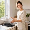 thumbnail image 2 of Dish Drying Rack 3 Tier Foldable, Kitchen Counter Dish Drainer with Drip Tray, Rust-Proof Space Saving Plate Bowl Cup Holder Drying Rack for Countertop, 2 of 4