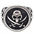thumbnail image 4 of K-KED Gothic Mens Stainless Steel Gold Biker Pirate Skull Ring Size 6-15-13-Silver, 4 of 6