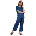 thumbnail image 2 of Inkmeso Short Sleeve Nightwear Pajama Set For Women Henley T-Shirt & Pajama Sleepwear Set, 2 of 7