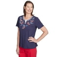 thumbnail image 3 of Alfred Dunner Womens Petite Butterfly Criss-Cross Tee, 3 of 4