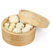 Bamboo Steamer Basket Set (10 inch) with 50x Steamer Liners and 2 Pairs