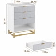 thumbnail image 3 of Nightstand with 4 Drawer Bedside Table [Golden Handle] [Golden Base] [Diamond Style] for Bedroom, The Living Room, 3 of 6