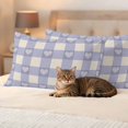 thumbnail image 3 of Purple Plaid Outdoor Waterproof Pillow Covers, Country Cute Love Pastoral Heart Lattice Decorative Rectangle Throw Pillowcase Sofa Cushion Sham for Patio/Couch/Chair, 20"x12" 2 Pack, 3 of 8