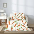 thumbnail image 6 of Easter Cartoon Carrots Throw Blanket, Lightweight Super Soft Cozy Fleece Easter Rabbit Pattern Bed Blanket Warm Flannel Blanket for Sofa Couch Chair 60" x 80", 6 of 6