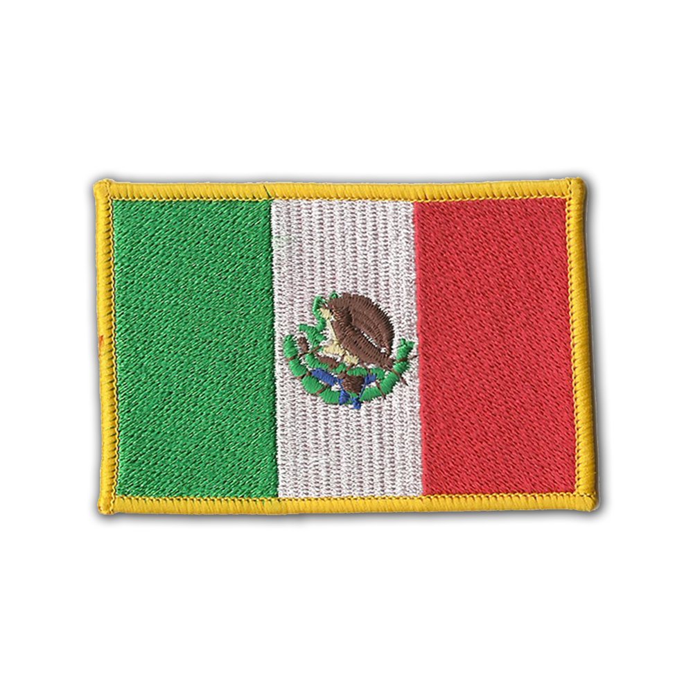 Mexican flag embroidered patch 35 x 25 logo sew ironed on badge