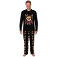 thumbnail image 3 of Cousin Crew Reindeer Matching Family Christmas Pajamas With Dog, Black Holiday PJs, Plus Sizes, With Pockets, 3 of 7