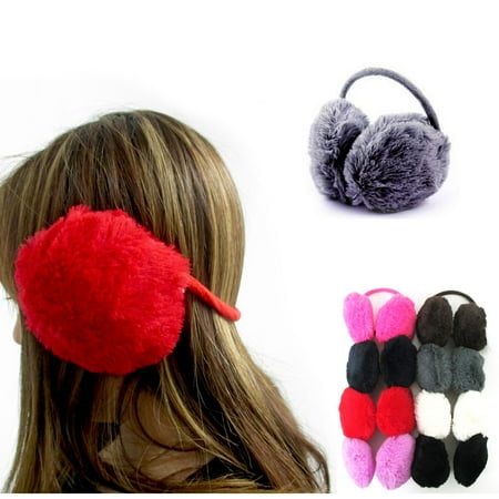 Fur Muff - Women's Faux Fur Ear Muffs Warmer Plush Band Earmuffs Earlap 8 Colors Winter