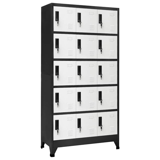 vidaXL Armoire de Rangement Anthracite et Blanc 90x40x180 cm Steel