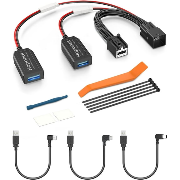 GPS Dash Cam Power Adapter,(10Pin Type D Connector)Mirror Camera Radar Charger Station GPS Dashcam Charger Cable for Select Chevy Equinox,GMC Sierra,Cadillca,Buick, Connects to Rearview Mirror