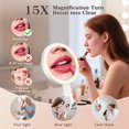 thumbnail image 4 of Espejo de maquillaje de viaje HUNCAB 15X/1X de doble cara con 3 luces, 4 of 8