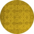 thumbnail image 1 of Ahgly Company Indoor Round Oriental Yellow Traditional Area Rugs, 8' Round, 1 of 4