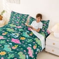 thumbnail image 3 of Erosebridal Cute Cartoon Dino Bed Sheets,Wild Animal Dinosaur Tropical Botanical Cactus King Sheets For Boys Teens 4-Piece, 3 of 6