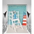 thumbnail image 3 of ABPHOTO 5x7ft Photography Backdrop Blue Paint Wood Wall White Wooden Chair Cakes Photo Background Backdrops, 3 of 4