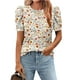 thumbnail image 1 of Blusa Zeagoo para mujer, manga abullonada, floral, bohemio, casual, 1 of 4