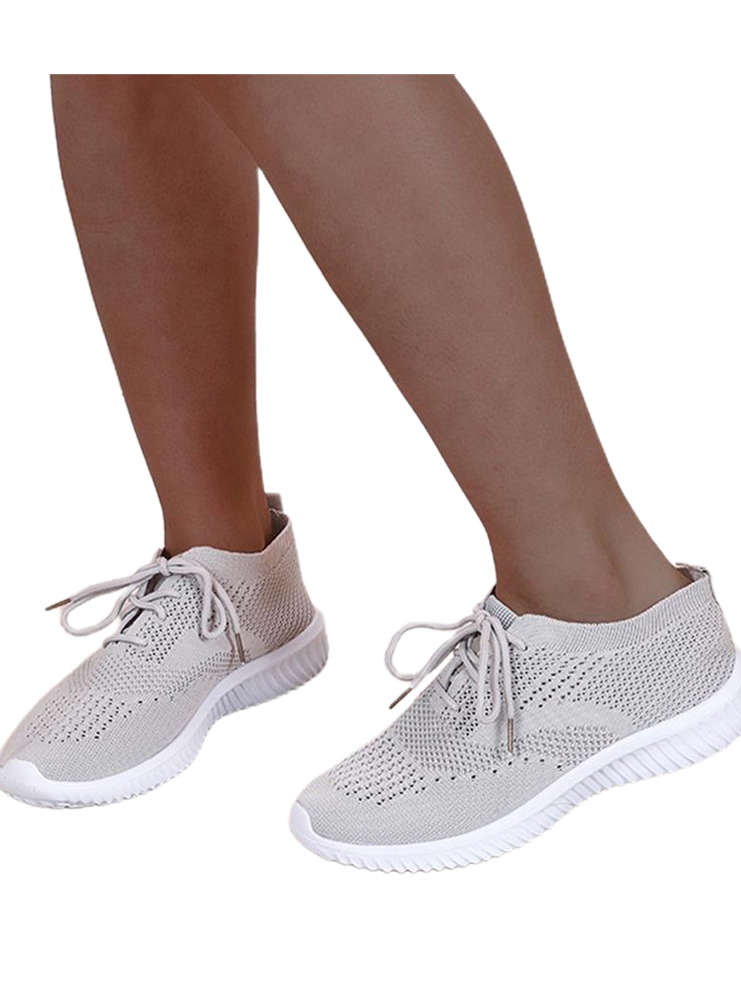 Womens Lace Up Sneakers Comfy Casual Trainers Walking Running Jogging Shoes Size 