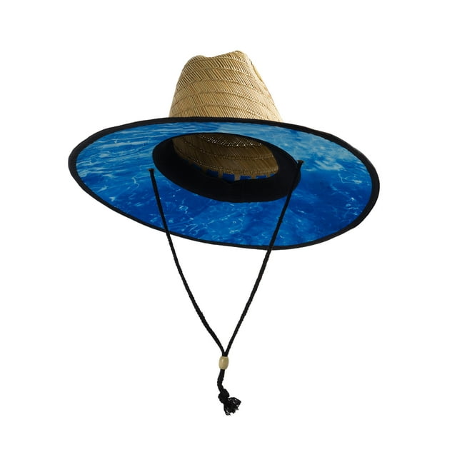 Lifeguard Straw Hat with Design Natural, Water