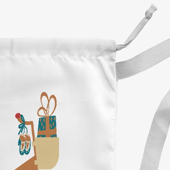 Simply Daisy Merry Bird Bike 28 x 36 in Brown Laundry Bag