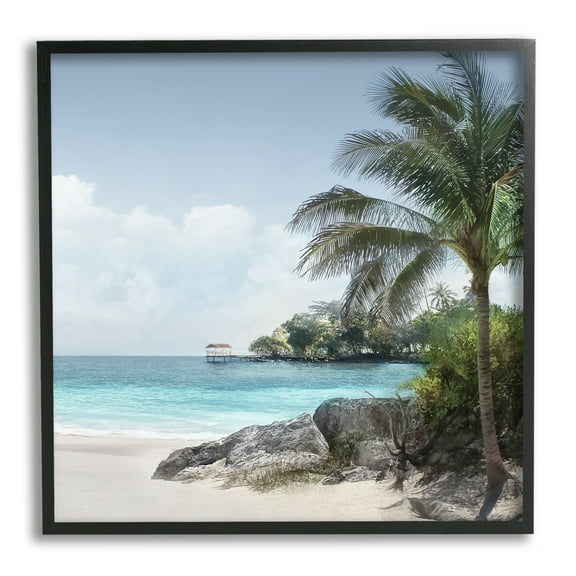 Stupell Industries Tropical Paradise Scenery Nature Photography Black Framed Art Print Wall Art, 12 x 12