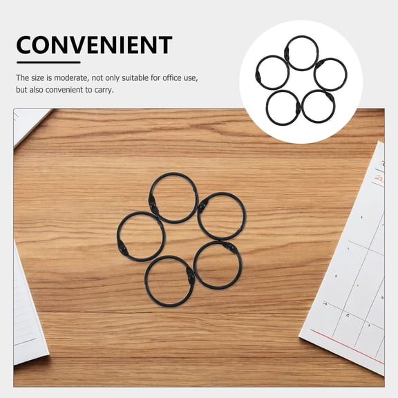 HONMEET 50-Pack Metal Book Binding Clips, Loose Leaf Binder Circle Clips for Paper Organizing and Flashcard Sorting, 25mm Diameter