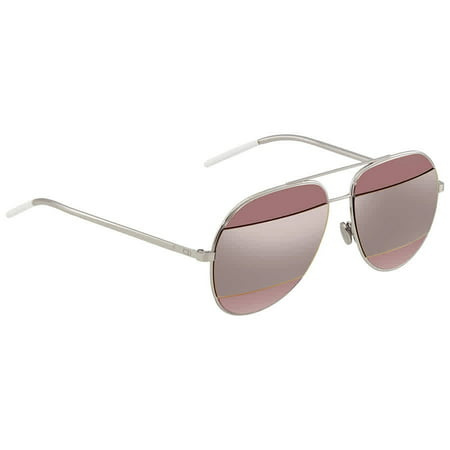 Dior Silver Pink Aviator Unisex Sunglasses DIORSPLIT1 2K4/0J 59