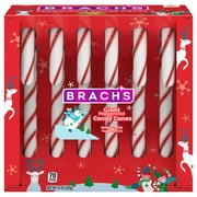 Brach's Giant Peppermint Holiday Candy Canes, Christmas Candy, 15 oz, 6 Count Box