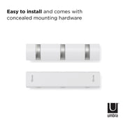 Umbra Flip 3 Hook Wall Mounted Coat Rack White