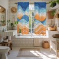 thumbnail image 4 of Orange Blue Ocean Waves Kitchen Curtains 63 Inch Length, Summer Beach Coastal Abstract Tiers Curtains for Living Room Berdoom Bathroom, Light Filtering Drapes Window Treatment 2 Panels 42"Wx63"L, 4 of 8